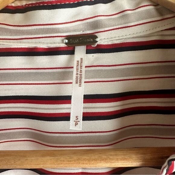 Free People Ivory Mad About You Striped Shirt - Picture 6 of 7